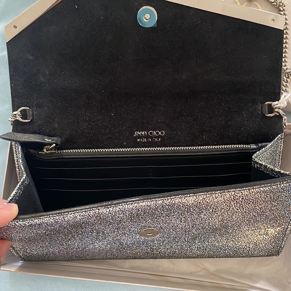 Jimmy Choo
Emmie Glitter Leather Clutch Bag - Picture 8 of 12